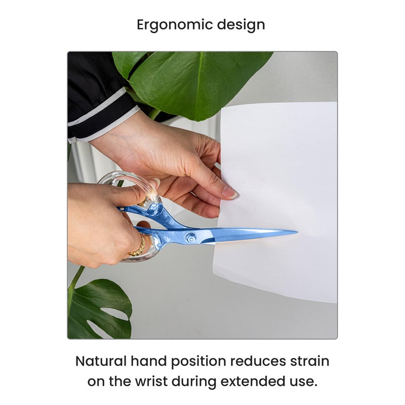 OfficeGoods 9â€ Stainless Steel Acrylic Scissors for Office and Home - Aesthetic and Sharp All Purpose Scissors, Perfect for Sewing, Arts and Crafts - Sapphire - Image 3